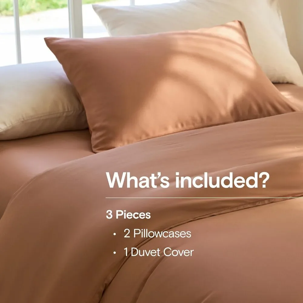NWT DOZ Duvet Cover Set Bamboo Duvet Set 2 Pillowcases, 90